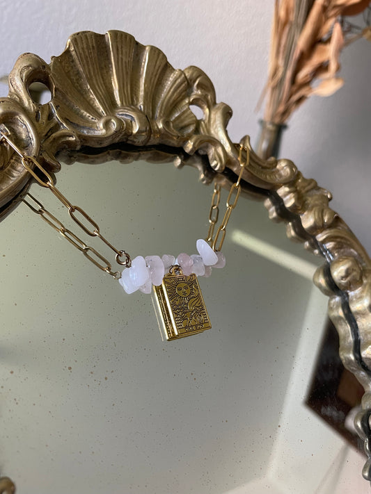 collier quartz rose
